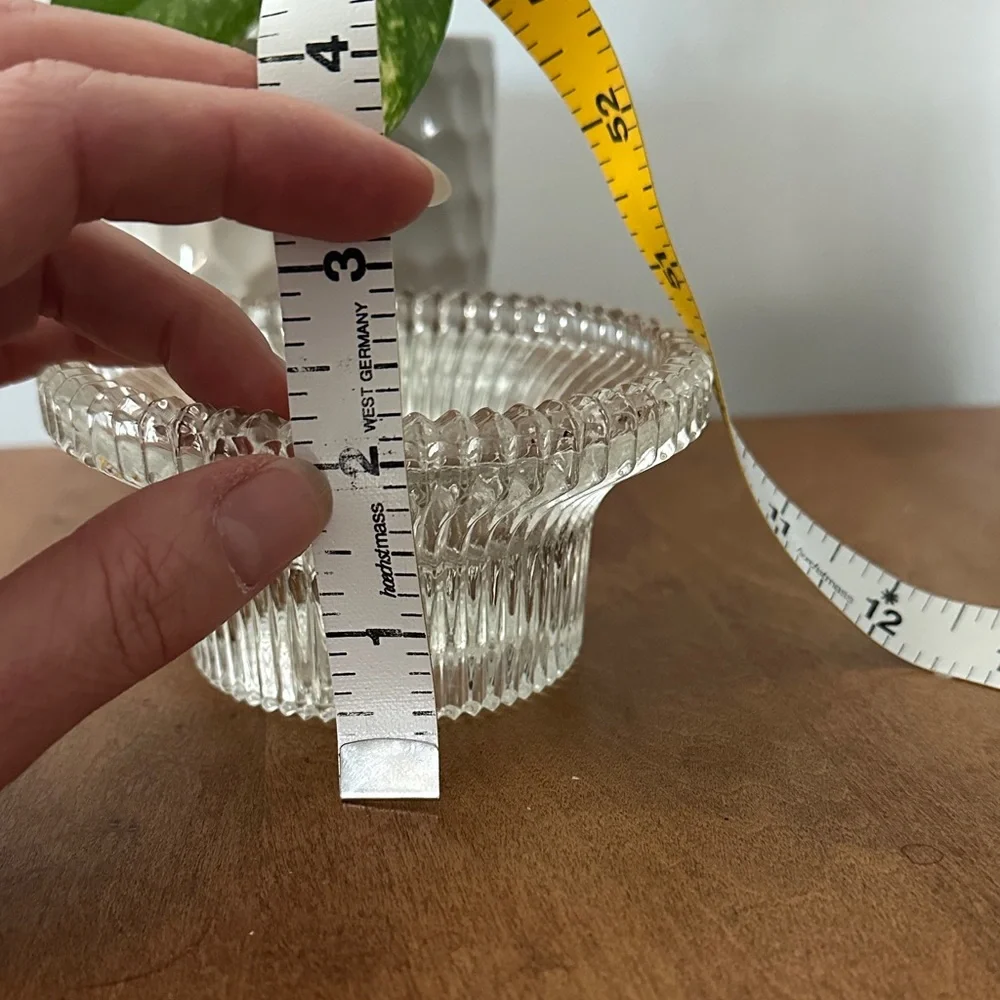 Elegant Clear Ribbed Glass Bowl Thing Vintage